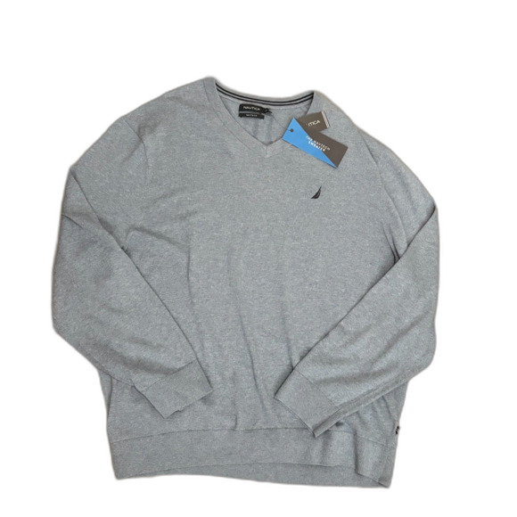 NWT Nautica‎ Navtech V-Neck Sweater Light Blue Cotton Blend Classic Size XXL - Picture 1 of 5